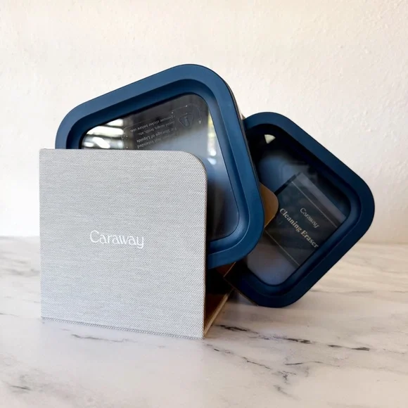 Caraway Navy Blue 4.4 cup Small Square Food Storage Containers Bundle - Picture 4 of 7